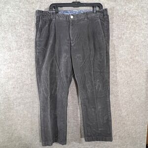 Bonobos Corduroy Pants Mens 38x25 Grey Straight Fit Hemmed Crop